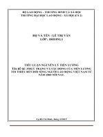 THỰC TRẠNG VÀ TÁC ĐỘNG CỦA TIỀN LƯƠNG TỐI THIỂU ĐẾN ĐỜI SỐNG NGƯỜI LAO ĐỘNG VIỆT NAM TỪ NĂM 2005 TỚI NAY