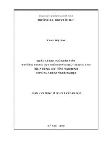 Quản lý đội ngũ giáo viên trường trung học phổ thông chất lượng cao trần hưng đạo tỉnh nam định đáp ứng chuẩn nghề nghiệp 