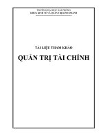 TÀI LIỆU THAM KHẢO QUẢN TRỊ tài CHÍNH  