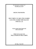 PHÁT TRIỂN CÁC KHU CÔNG NGHIỆP, CỤM CÔNG NGHIỆP TRÊN ĐỊA BÀN TỈNH GIA LAI