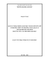 Quản lý hoạt động giáo dục ngoài giờ lên lớp ở trường THPT võ trường toản, quận 12 thành phố hồ chí minh đáp ứng yêu cầu đổi mới giáo dục 