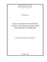 Quản lý hoạt động tổ chuyên môn của trung tâm giáo dục thường xuyên huyện điện biên, tỉnh điện biên 