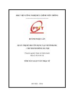 QUẢN TRỊ RỦI RO TÍN DỤNG TẠI VIETINBANK – CHI NHÁNH ĐÔNG HÀ NỘI(tóm tắt)