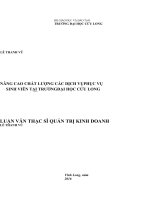 Luận án tiến sĩ NÂNG CAO CHẤT LƯỢNG các DỊCH vụ PHỤC vụ SINH VIÊN tại TRƯỜNGĐẠI học cửu LONG 