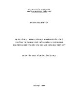 Quản lý hoạt động giáo dục ngoài giờ lên lớp ở trường trung học phổ thông hải an, thành phố hải phòng đáp ứng yêu cầu đổi mới giáo dục hiện nay 