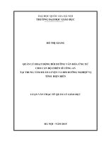 Quản lý hoạt động bồi dưỡng văn hóa ứng xử cho cán bộ chiến sĩ công an tại trung tâm huấn luyện và bồi dưỡng nghiệp vụ tỉnh điện biên 