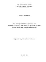 Biện pháp quản lý hoạt động dạy học ở trường trung học phổ thông lê quý đôn, hà đông, hà nội trong bối cảnh đổi mới giáo dục 