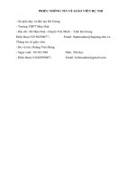 PHIẾU THÔNG TIN về GIÁO VIÊN dự THI 