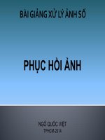 Bài giảng xử lý ảnh số   chương 8  phục hồi ảnh