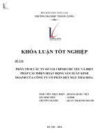 PHÂN TÍCH CÁC CHỈ SỐ TÀI CHÍNH CHỦ YẾU VÀ BIỆN PHÁP CẢI THIỆN HOẠT ĐỘNG KINH DOANH CỦA CÔNG TY CỔ PHẦN DỆT MAY THÁI HÒA