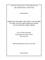 Nghiên cứu tổng hợp và đặc trưng vật liệu mới, cấu trúc nano ứng dụng trong quang hóa xúc tác phân hủy thuốc nhuộm
