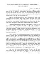 ĐẦU tư TRỰC TIẾP nước NGOÀI với PHÁT TRIỂN KINH tế xã hội tại NGHỆ AN 