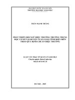 Phát triển đội ngũ hiệu trưởng trường trung học cơ sở tại huyện tuần giáo tỉnh điện biên theo quy định chuẩn hiệu trưởng 