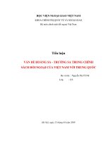 Vấn đề hoàng sa  trường sa trong chính sách đối ngoại của việt nam với trung quốc