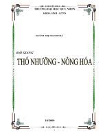 bài giảng thổ nhưỡng-nông hóa