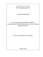 Quản lý hoạt động bồi dưỡng nghiệp vụ cho hiệu trưởng trường tiểu học quận gò vấp, thành phố hồ chí minh 