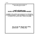 NGHIÊN cứu CÔNG tác QUẢN lý và sử DỤNG tài sản lưu ĐỘNG   vốn lưu ĐỘNG của CÔNG TY cổ PHẦN xây DỰNG HUY THÁI năm 2008 
