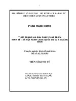 Luận án thực trạng và giải pháp phát triển kinh tế   xã hội hành lang quốc lộ 12 a tỉnh quảng bình 