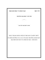 Thực trạng về khẩu phần ở trẻ em và kiến thức về dinh dưỡng của các cô giáo trường mầm non đại mỗ b huyện từ liêm   hà nội năm 2010 