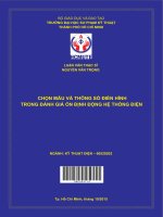 Chọn mẫu và thông số điển hình trong đánh giá ổn định động hệ thống điện