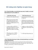 Đề cương môn nghiệp vụ ngân hàng 