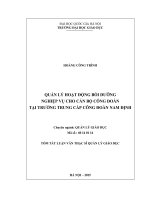 Quản lý hoạt động bồi dưỡng nghiệp vụ cho cán bộ công đoàn tại trường trung cấp công đoàn nam định 