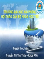 TRÁCH NHIỆM xã hội của các DOANH NHIỆP FDI hải PHÒNG TRONG THỜI kỳ hội NHẬP 