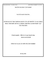 Đánh giá sự thay đổi đa dạng cây gỗ trước và sau khai thác cho kiểu rừng lá rộng thường xanh ở khu vực tây nguyên (TT)