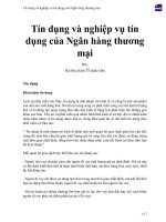 Tín dụng và nghiệp vụ tín dụng của Ngân hàng thương mại