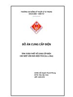 TÍNH TOÁN THIẾT kế CUNG cấp điện CHO một căn NHÀ DIỆN TÍCH (5m x 20m) 