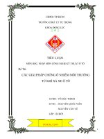 CÁC GIẢI PHÁP CHỐNG ô NHIỄM môi TRƯỜNG từ KHÍ xả XE ô tô