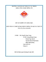 Đề tài PHÂN TÍCH và THIẾT kế hệ THỐNG THÔNG TIN QUẢN lý bán vé tàu lửa ở GA sài gòn