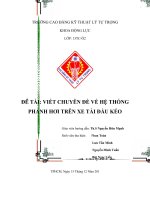 ĐỀ TÀI   VIẾT CHUYÊN đề về hệ THỐNG PHANH hơi TRÊN XE TẢI đầu KÉO 