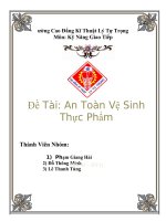 Đề tài  an toàn vệ sinh thực phẩm 