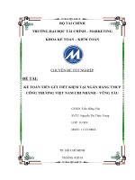 ĐỀ tài kế TOÁN TIỀN gửi TIẾT KIỆM tại NGÂN HÀNG TMCP CÔNG THƯƠNG VIỆT NAM CHI NHÁNH – VŨNG tàu