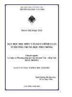 Dạy học đọc hiểu văn bản chính luận ở trường trung học phổ thông
