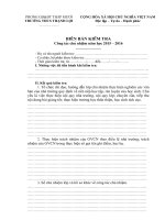 BIÊN BẢN KIỂM TRA Công tác chủ nhiệm năm học 2015 2016