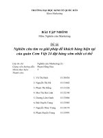 Tiểu luận môn nghiên cứu marketing nghiên cứu tìm ra giải pháp để khách hàng hiện tại của quán cơm việt 24 đặt hàng sớm nhất có thể 