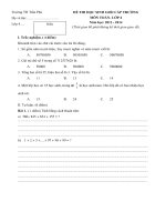 Đề thi học sinh giỏi cấp trường môn  tiếng việt   toán   lớp 4 