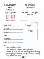 KY THI CHQN HQC SINH GI61 QUOC GIA THPTNAM 2015 - MÔN THI TIẾNG ANH