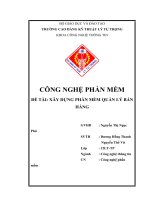 ĐỀ tài  xây DỰNG PHẦN mềm QUẢN lý bán HÀNG