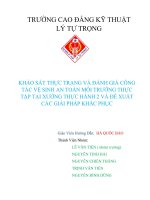 KHẢO sát THỰC TRẠNG và ĐÁNH GIÁ CÔNG tác vệ SINH AN TOÀN môi TRƯỜNG THỰC tập tại XƯỞNG THỰC HÀNH 2 và đề XUẤT các GIẢI PHÁP KHẮC PHỤC 