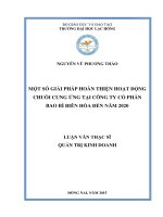 Một số giải pháp hoàn thiện hoạt động chuỗi cung ứng tại công ty cổ phần bao bì biên hòa đến năm 2020 
