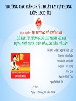 ĐỀ TÀI   tư TƯỞNG hồ CHÍ MINH về xây DỰNG NHÀ nước của dân, DO dân, vì dân