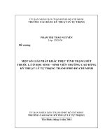 ĐỀ CƯƠNG một số GIẢI PHÁP KHẮC PHỤC TÌNH TRẠNG hút THUỐC lá của học SINH – SINH VIÊN TRƯỜNG CAO ĐẲNG kỹ THUẬT lý tự TRỌNG TP  hồ CHÍ MINH 