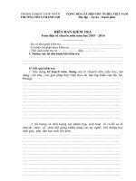 BIÊN BẢN KIỂM TRA Toàn diện tổ chuyên môn