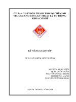 ĐỀ tài  ô NHIỄM môi TRƯỜNG 