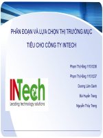 Thuyết trình phân đoạn và lựa chọn thị trường mục tiêu cho công ty intech 