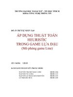 Đồ án trí tuệ nhân tạo   Áp dụng thuật toán heuristic trong game lựa đậu (mô phỏng game line)