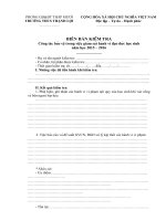 BIÊN BẢN KIỂM TRA Công tác bảo vệ trong việc giám sát hành vi đạo đức học sinh